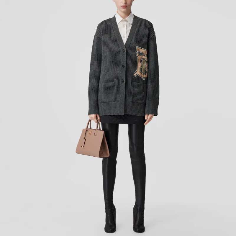 Burberry Frances Calfskin Tote Bag Shopping Bag Shoulder Bag Crossbody Bag Handbag Mini Women's Light Saddle Umber-5