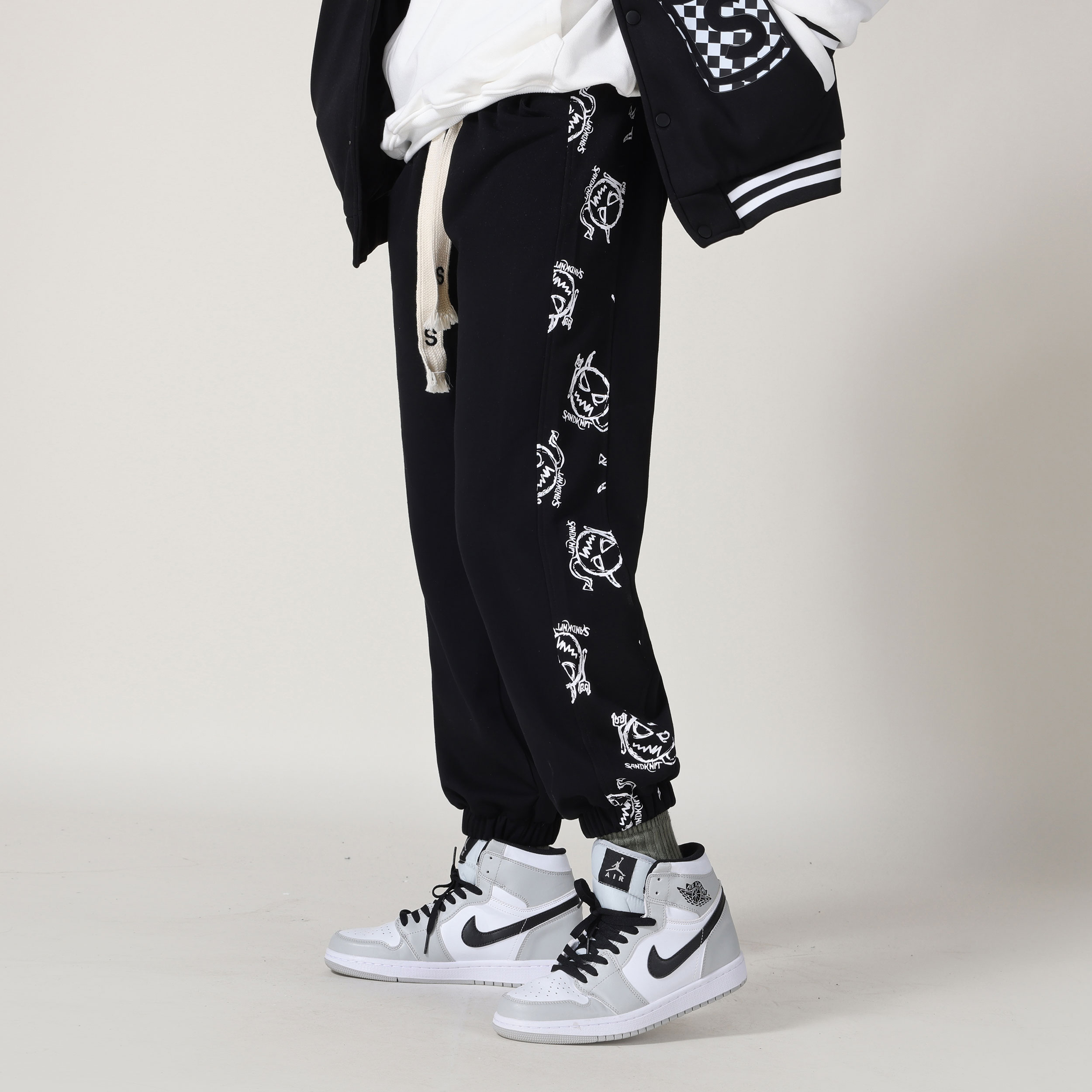 SandKnit Knitted Sweatpants Unisex Gray L - POIZON