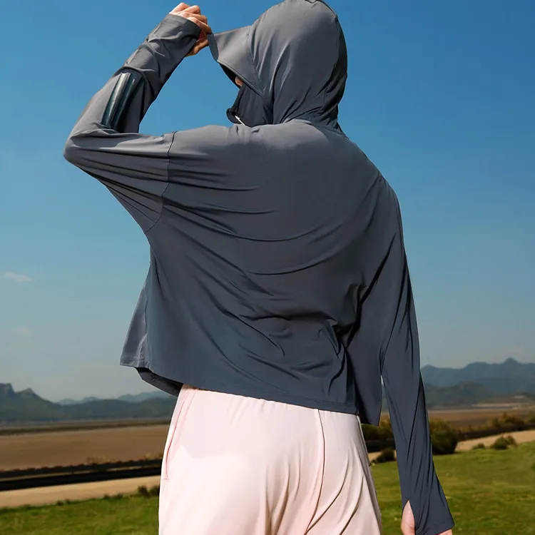 Adidas Breathable And Cool Feeling Sun Protection Clothing Women's Dark Gray-3