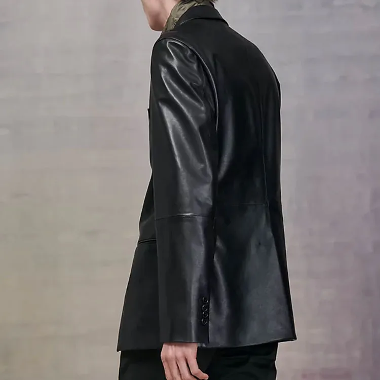 HERMES SS23 Leather Jacket Men's Black-2
