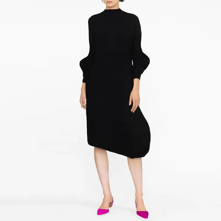 ISSEY MIYAKE Long-Sleeved Dresses Women's Black-1