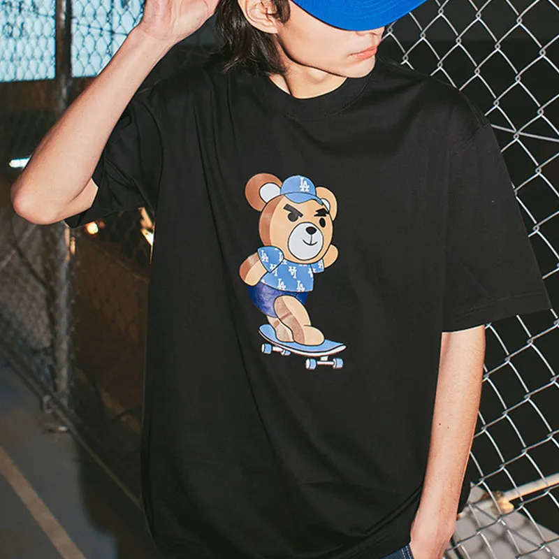 MLB Drop Shoulder Sleeve T Shirt Unisex Black-2
