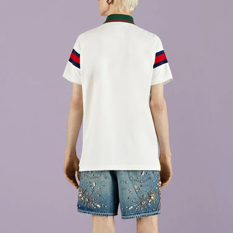 GUCCI Web stripe Jersey Polo Shirt-3