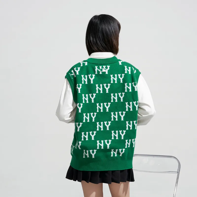 MLB Monogram NEW YORK YANKEES Vests Unisex Neon Green-6