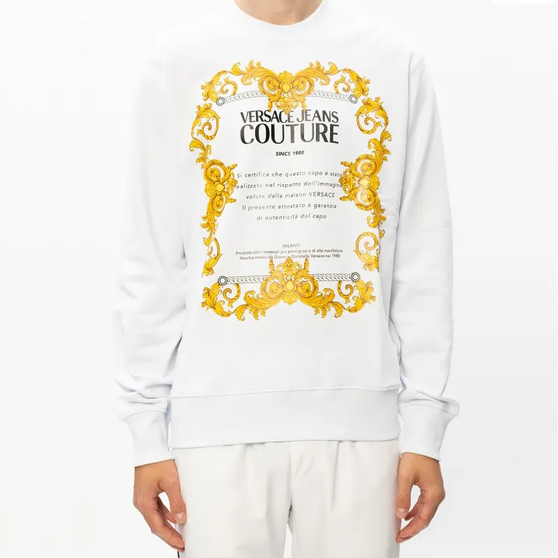 VERSACE JEANS COUTURE Crew Neck Sweatshirt Men's White-3