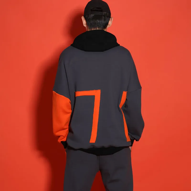 FireMonkey Hooded Loose Fit Sweatshirt Men's Dark Gray-4