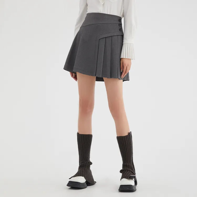 LOFT SHINE Casual Short Skirts Women's Gray-4