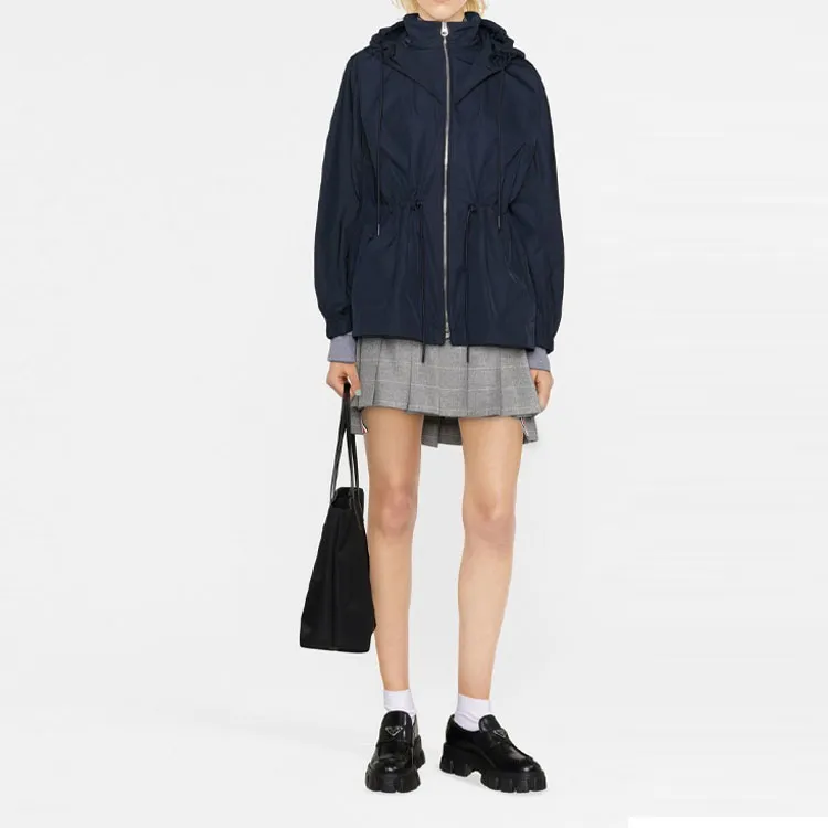 Burberry Logo Detail Hoooded Parka Navy-1
