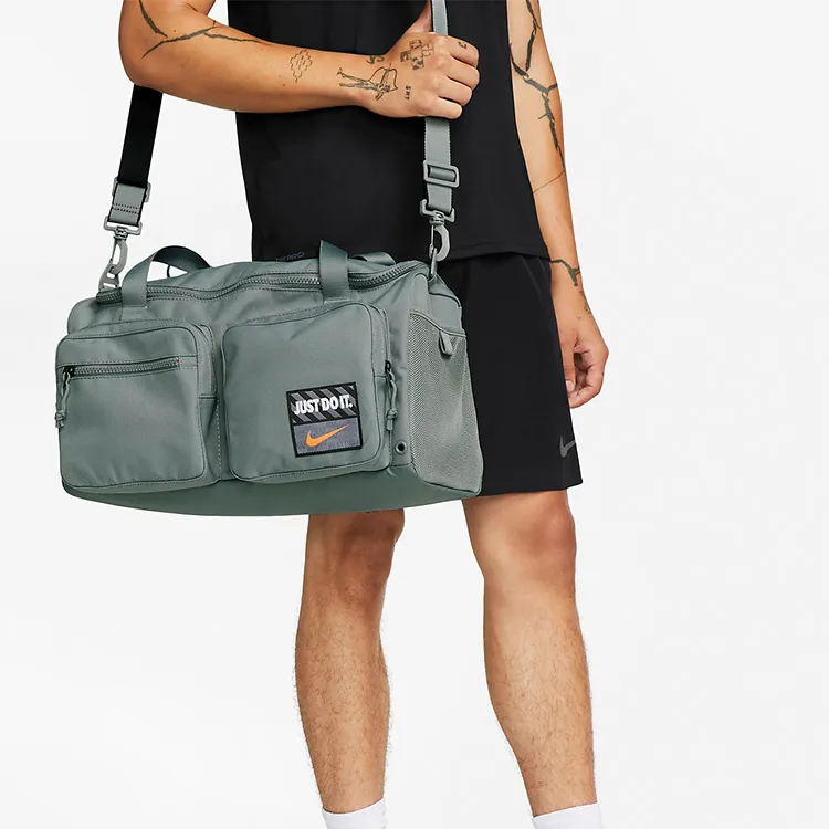 Nike Fabric Gym Bag, Travel Bag, Shoulder Bag, Crossbody Bag, Handbag Regular Unisex Smoke Gray-4