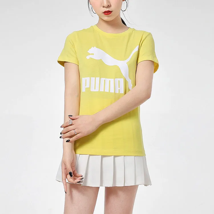 PUMA T Shirts Women's Yellow-2