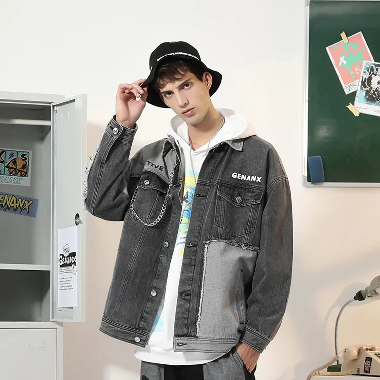 GENANX Denim Jacket Unisex Gray-3