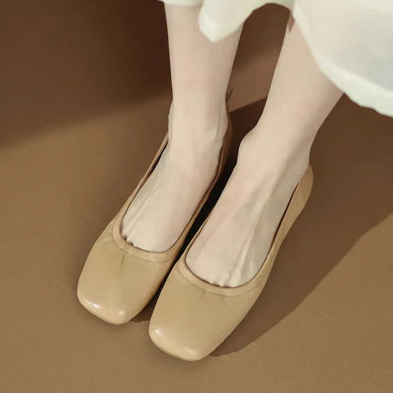 CAMEIDO Women's Casual Shoes Women's Apricot-3