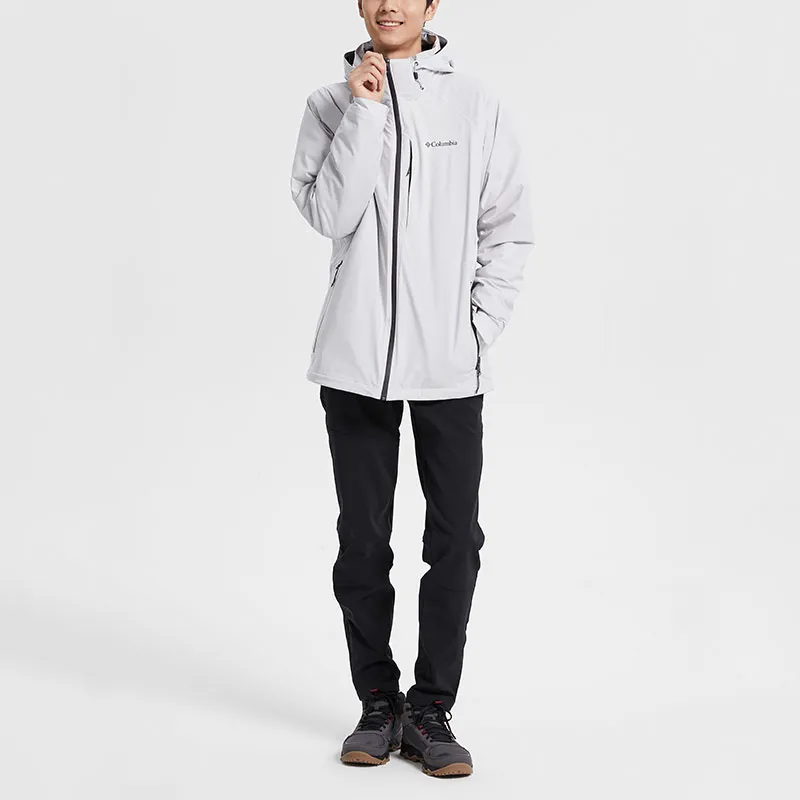 Columbia Waterproof, Windproof, Thermal, Water Repellent Windbreaker Jacket Men's Light Gray-5
