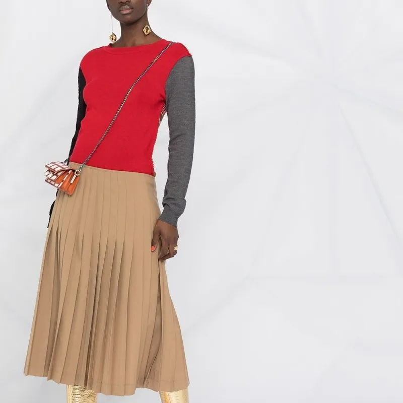 MARNI Colour-block Pleated Midi Dress-1