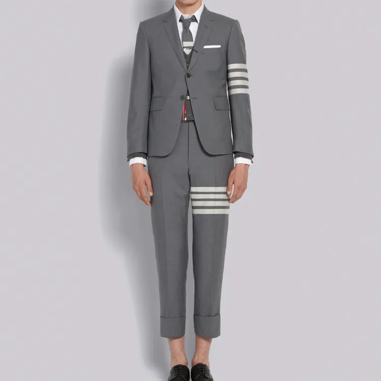 THOM BROWNE 4 Bar Striped Trousers-2