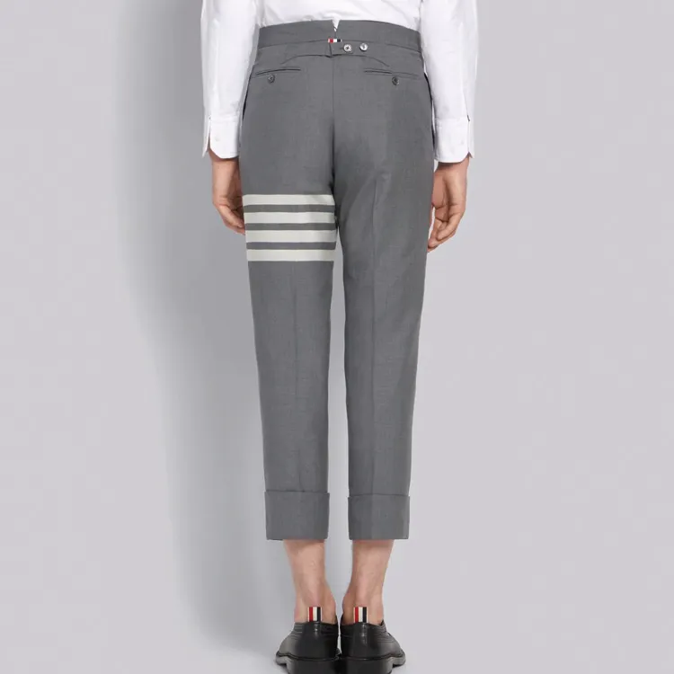 THOM BROWNE 4 Bar Striped Trousers-5