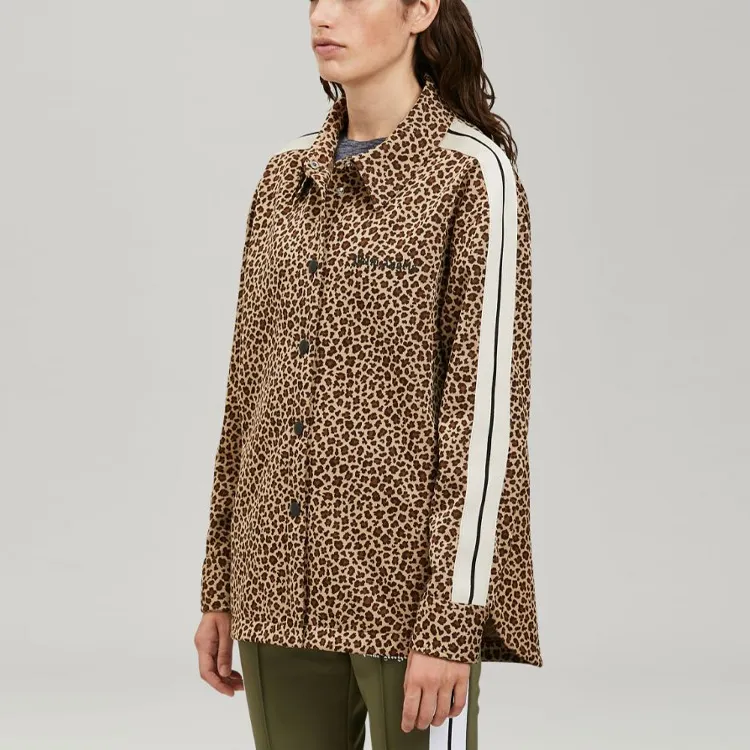 PALM ANGELS Women'ss Button Up Track Jacket Leaopard Print Brown/Black/Off White-4