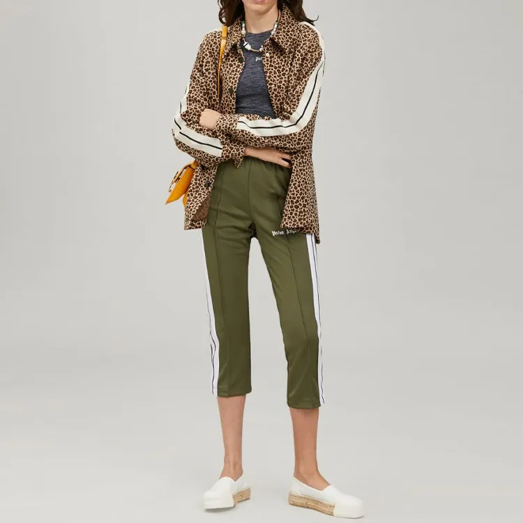 PALM ANGELS Women'ss Button Up Track Jacket Leaopard Print Brown/Black/Off White-1