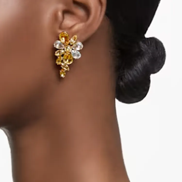Swarovski Gema Earrings Women's Gold-4