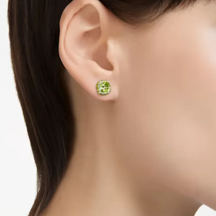 Swarovski Birthstone Stud Earrings Women's Green-4