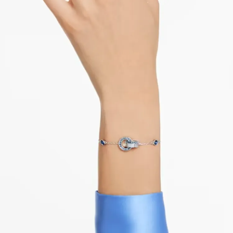 Swarovski Hollow Rhodium Plated Bracelets Unisex Silver-3