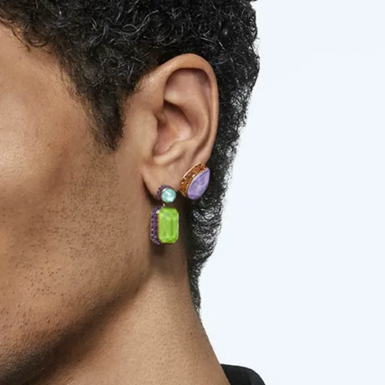 Swarovski Orbita Asymmetrical Octagon Cut Crystal Earrings-2