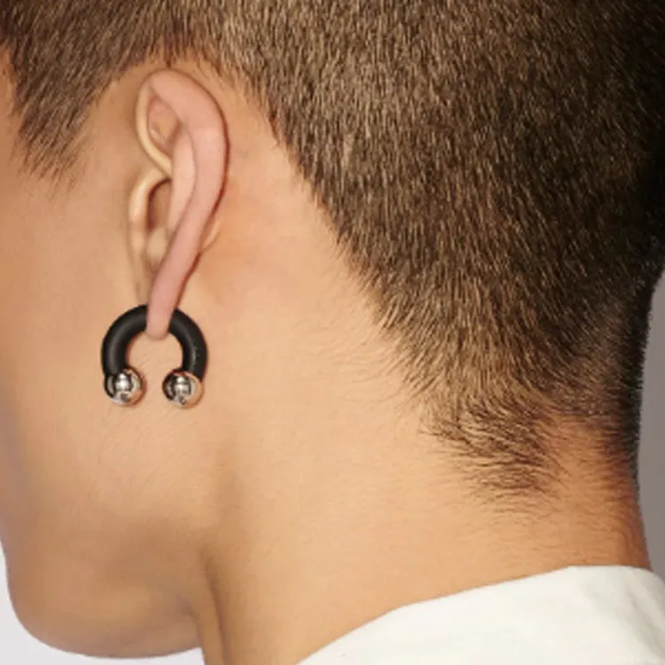 AMBUSH Brass Earrings Unisex Black-1