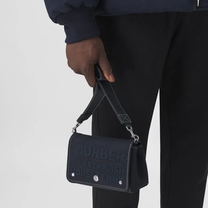 Burberry Horseferry Cotton Messenger Bag, Crossbody Bag, Shoulder Bag Men's Marine Blue-6