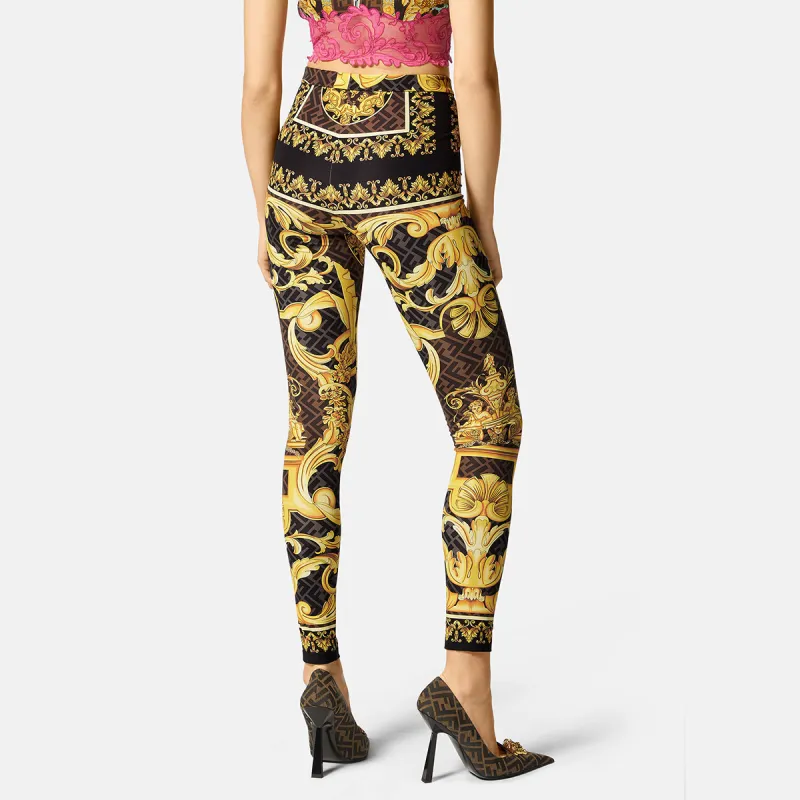 Fendi Fendace Baroque Leggings Gold-3