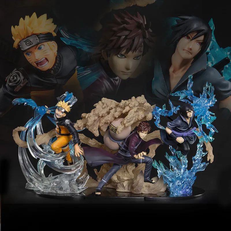 BANDAI Naruto Uzumaki Naruto Shippuden ZERO  Sasuke Gaara Scale Figures-5