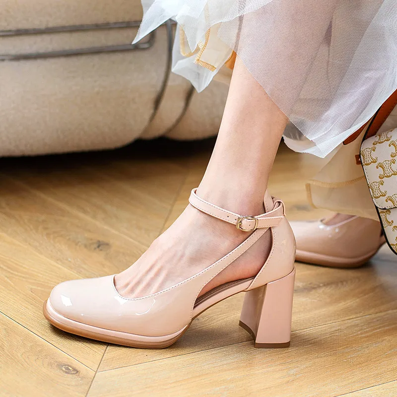 Wonderful Couple Chunky Heel High Heels 7.5cm Women's-1