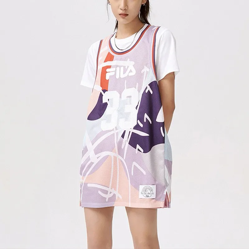 FILA FUSION Sleeveless Sports Shirts Women's Orange Purple-4