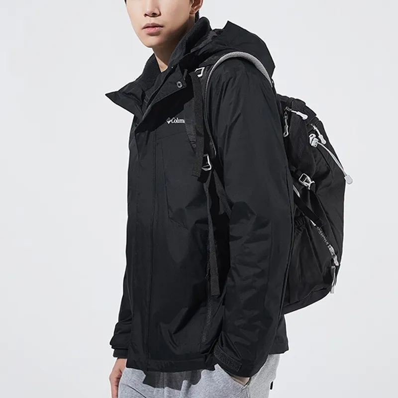 Columbia Waterproof And Windproof To Keep Warm Windbreaker Jacket Men's Black-5