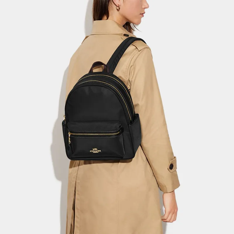 COACH Ellis Fabric Backpack Large Size Women's Black-3