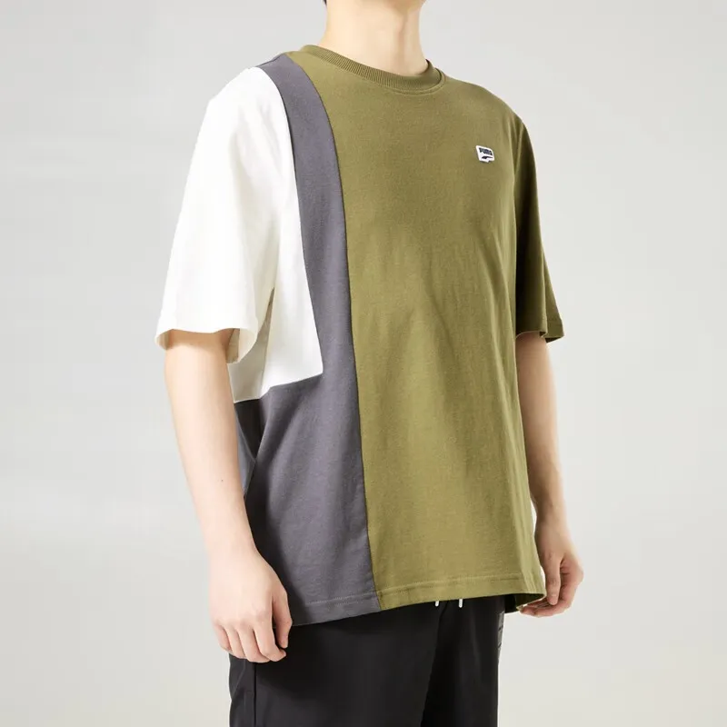 PUMA Drop Shoulder Sleeve T Shirt Unisex Olive Green-5
