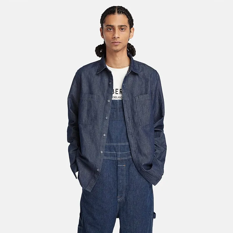 Timberland Shirt Men's Ink Wash Blue-3