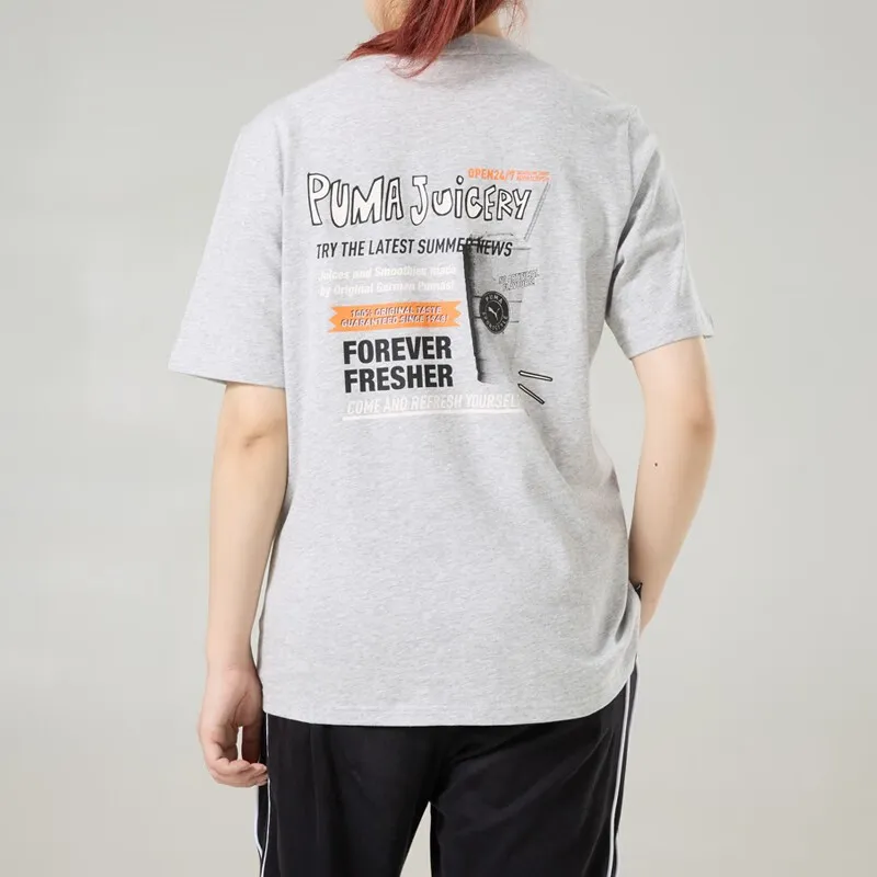 PUMA GRAPHICS JUICERY T Shirts Unisex Gray-5