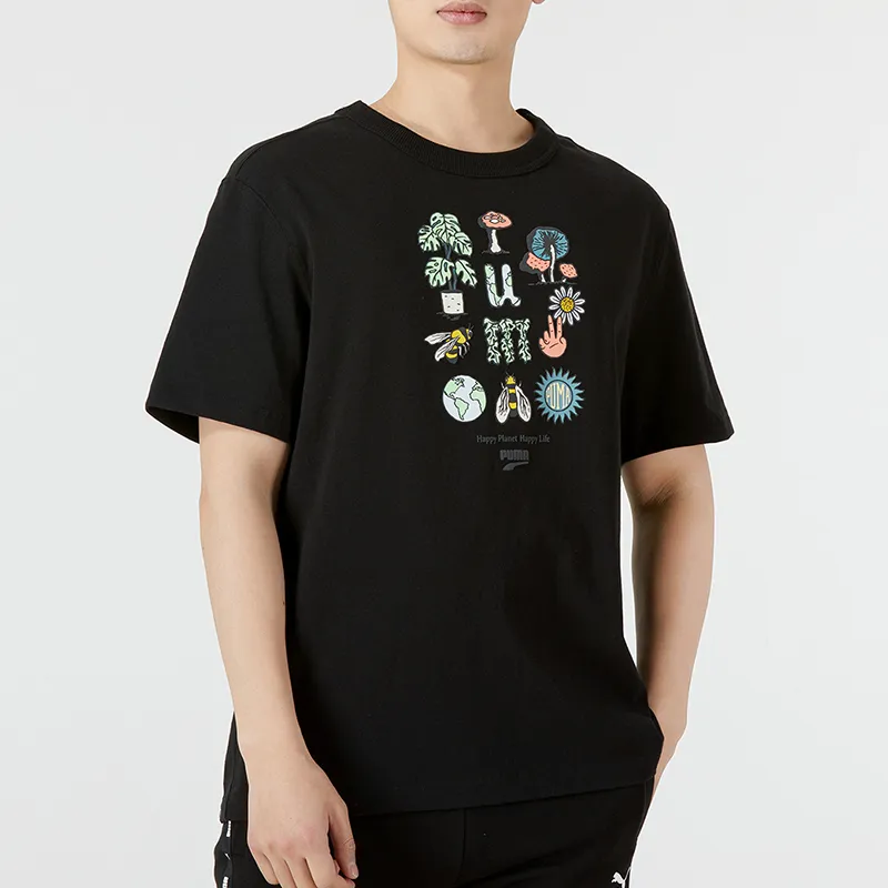 PUMA Drop Shoulder Sleeve T Shirt Men's Black-1