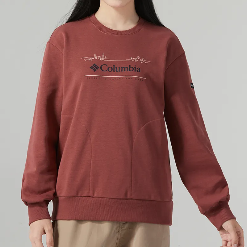 Columbia Transit Sweatshirts Women's Red Brown-1