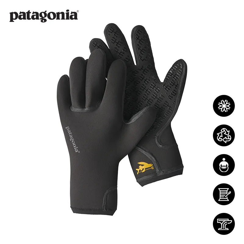 Patagonia Yule Water Ski Gloves Unisex Black-2