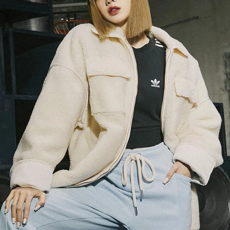 Adidas Originals Velvet Jackets Women's White-4