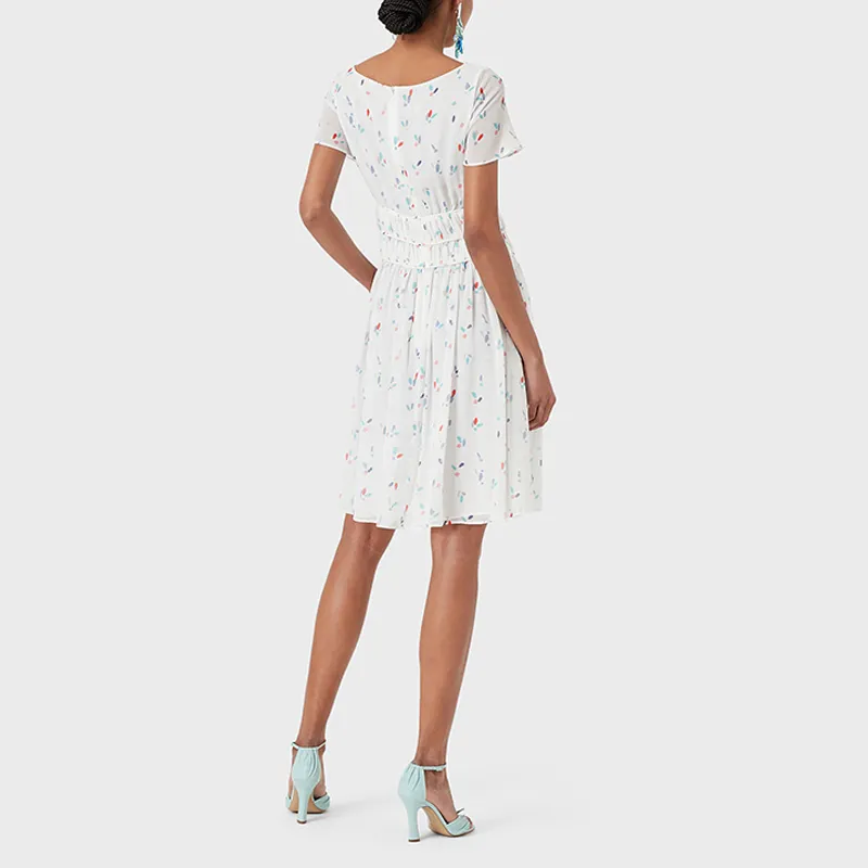 EMPORIO ARMANI Short Sleeved Dresses Women's White-2