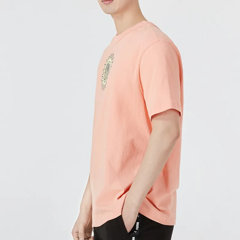 PUMA T Shirts Men Peach Pink-4