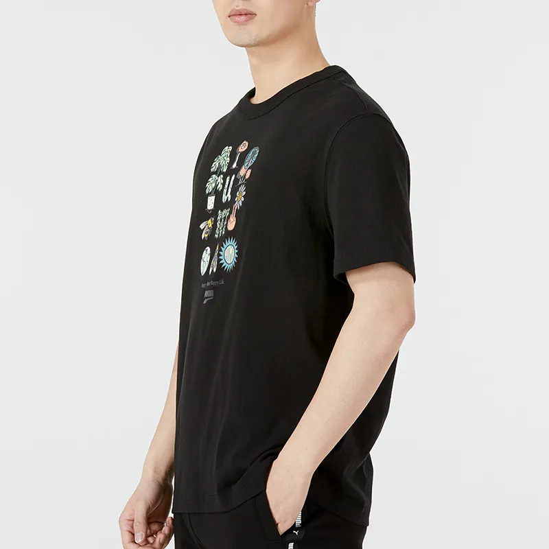 PUMA Drop Shoulder Sleeve T Shirt Men's Black-3