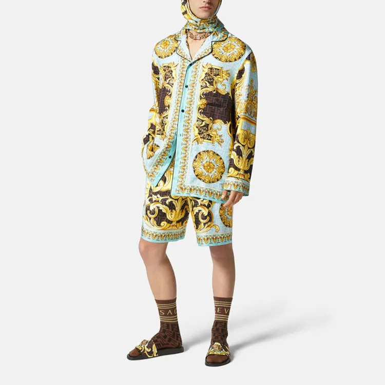 Fendi Fendace Baroque Silk Shorts-1