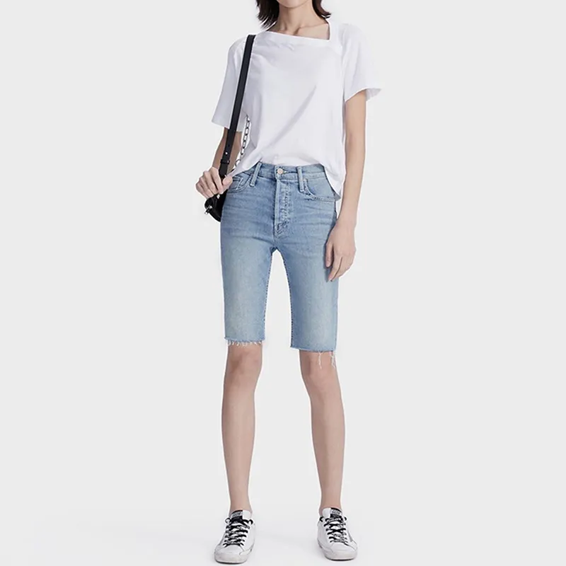 MOTHER Denim Shorts Women's Light Blue-3