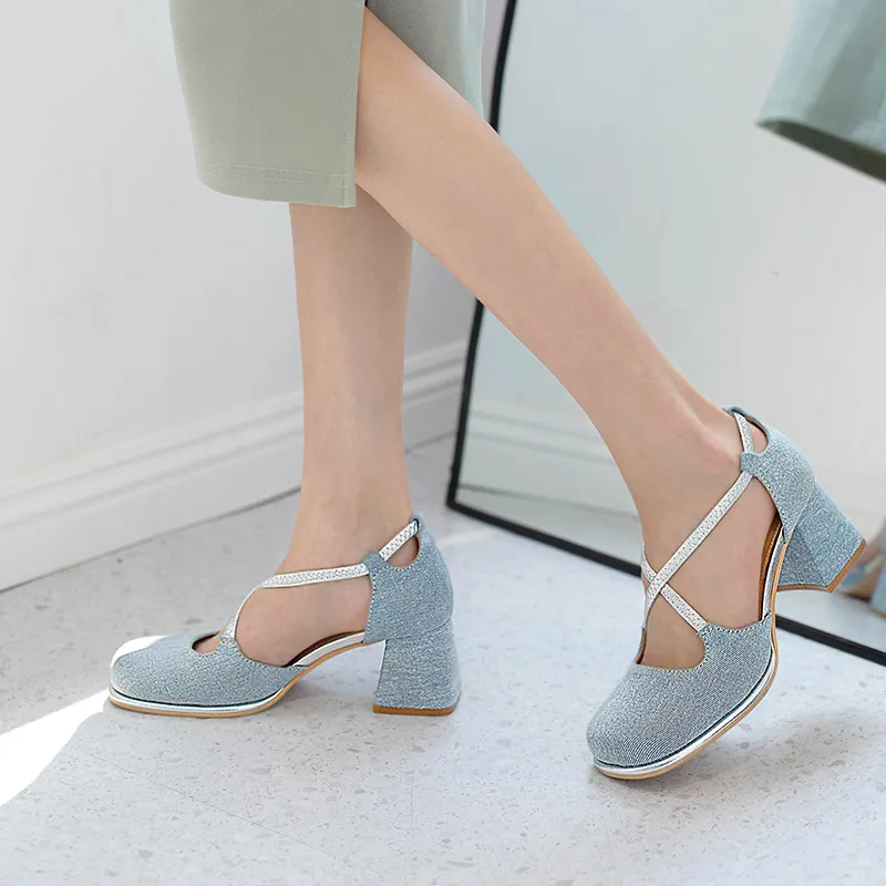 Wonderful Couple Chunky Heel High Heels 6cm Women's-2