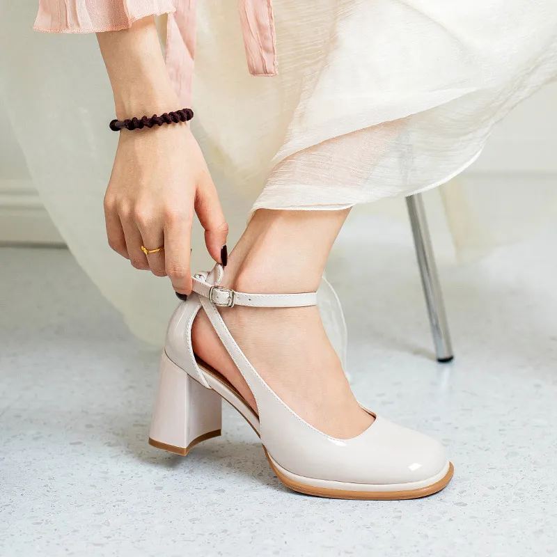 Wonderful Couple Chunky Heel High Heels 7.5cm Women's-3