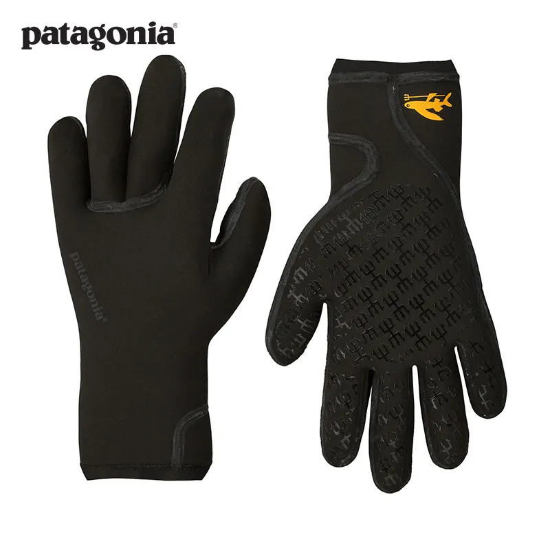 Patagonia Yule Water Ski Gloves Unisex Black-1
