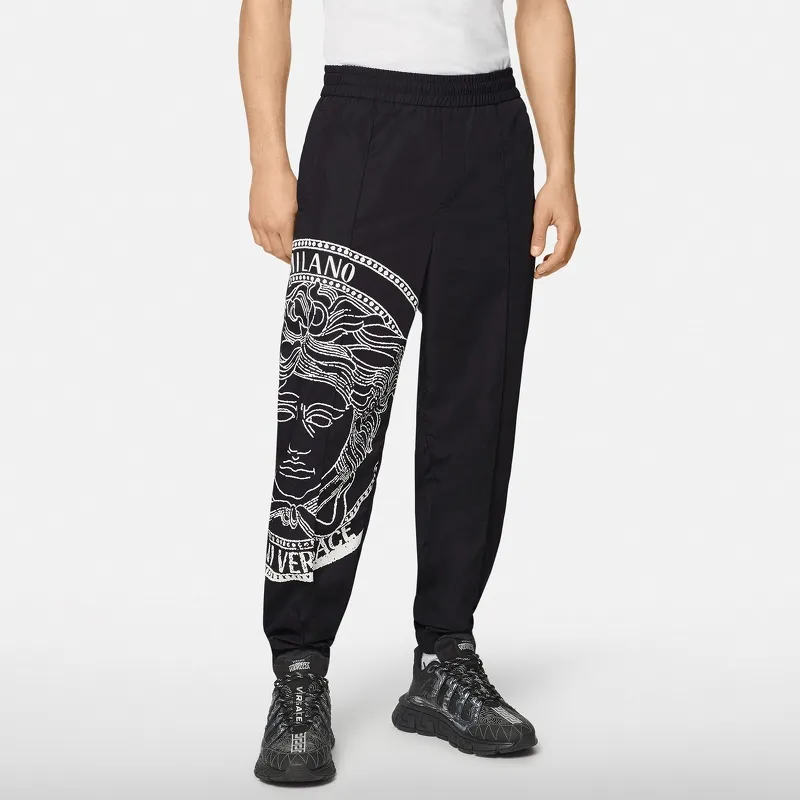 VERSACE Knitted Sports Pants Men's Black-1